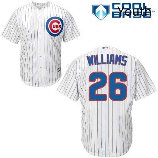 Youth Majestic Chicago Cubs 26 Billy Williams Authentic White Home Cool Base MLB Jersey